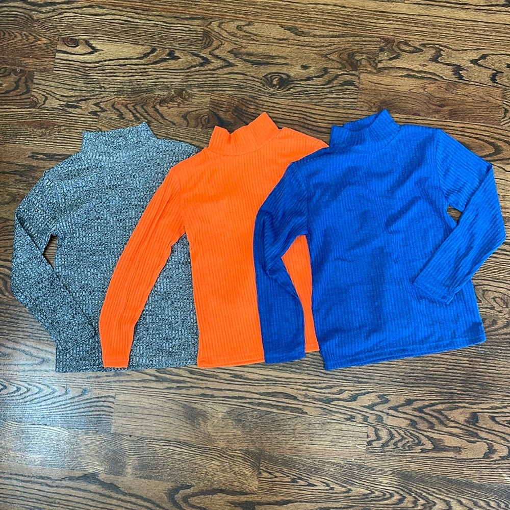 Set of 3 girls mock turtlenecks